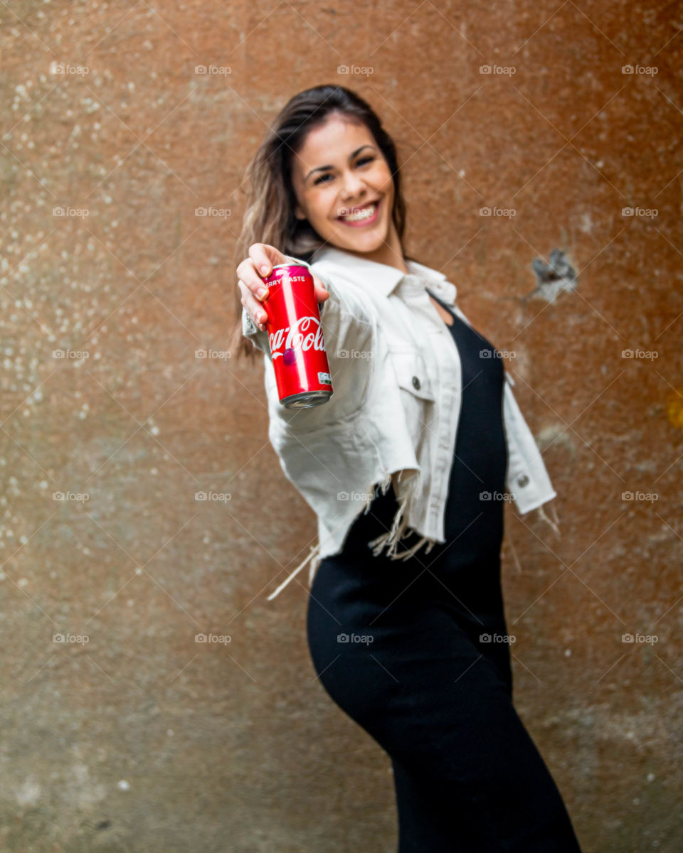 Happiness with coca cola.