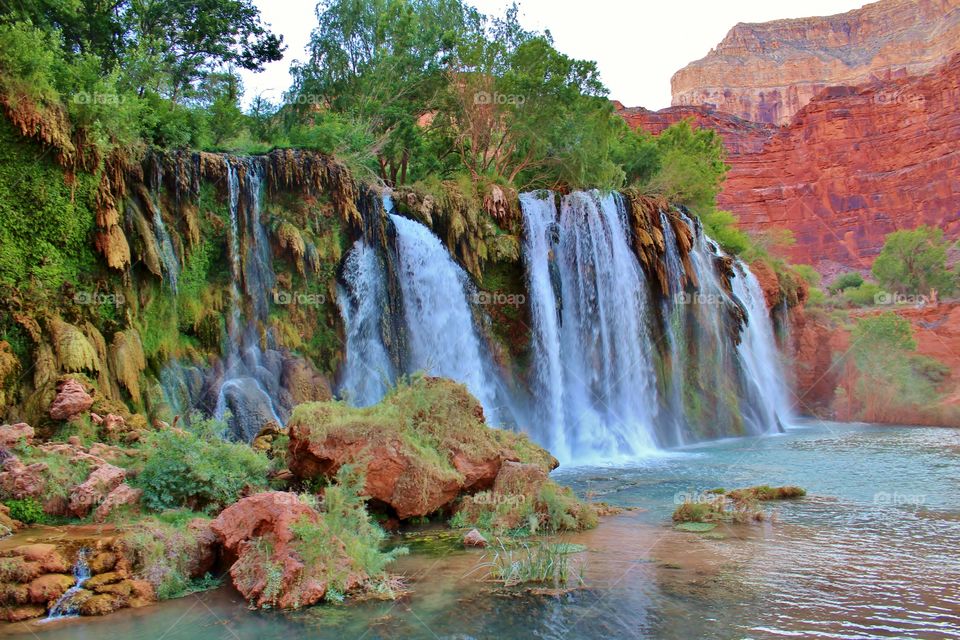 One of five amazing waterfalls along Havasu Creek in the bottom of the Grand Canyon