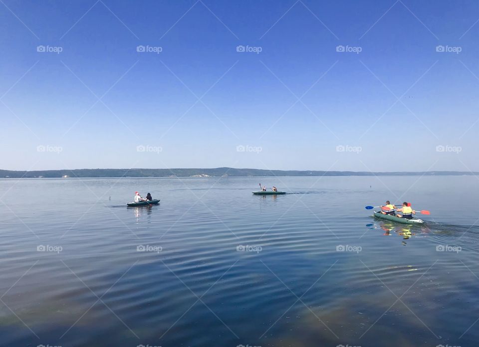 Canoes on the lake 