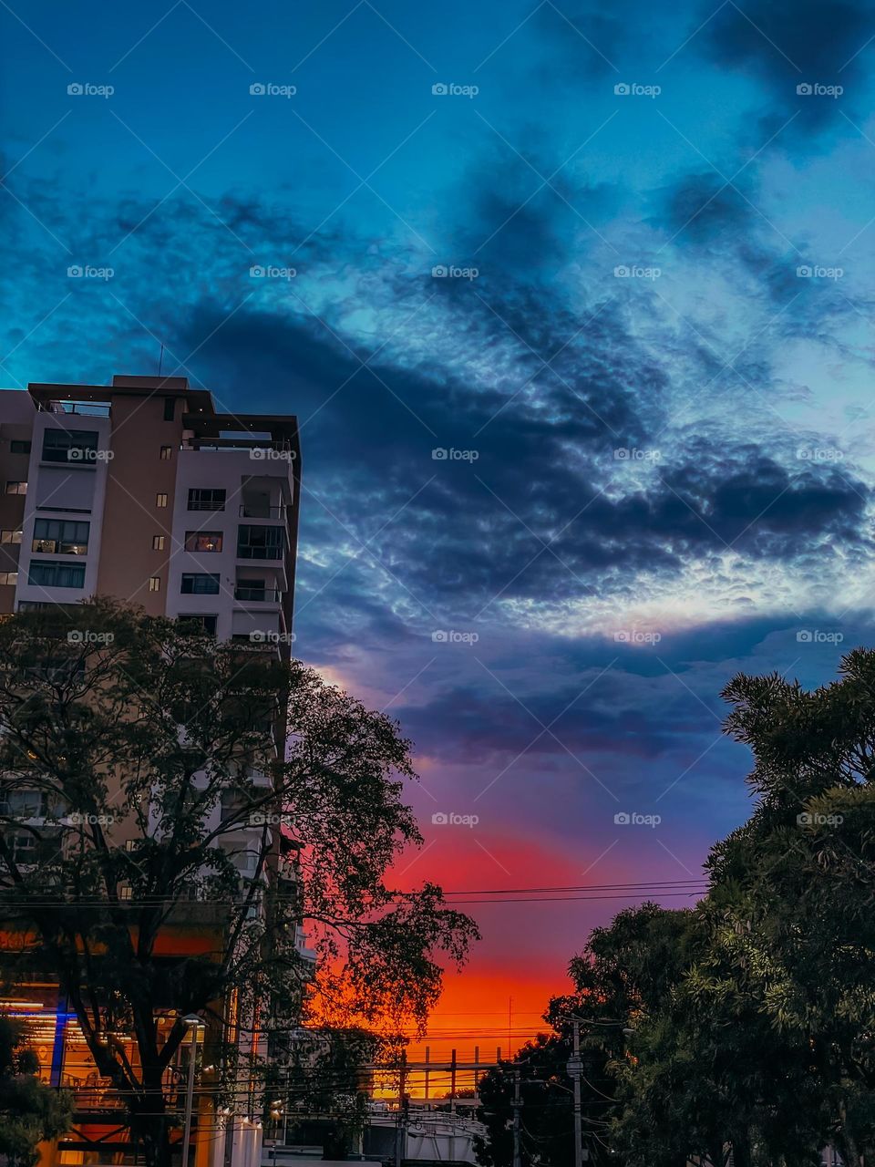Sunset in the city