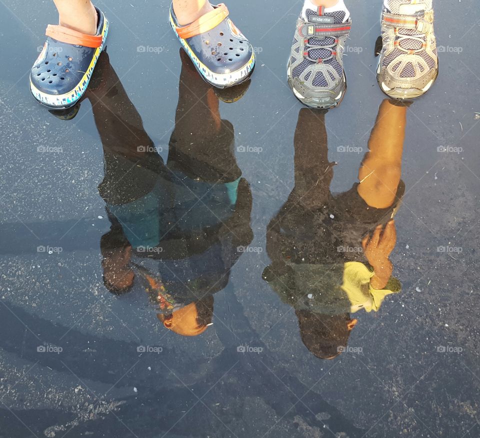 Children Reflections in Water