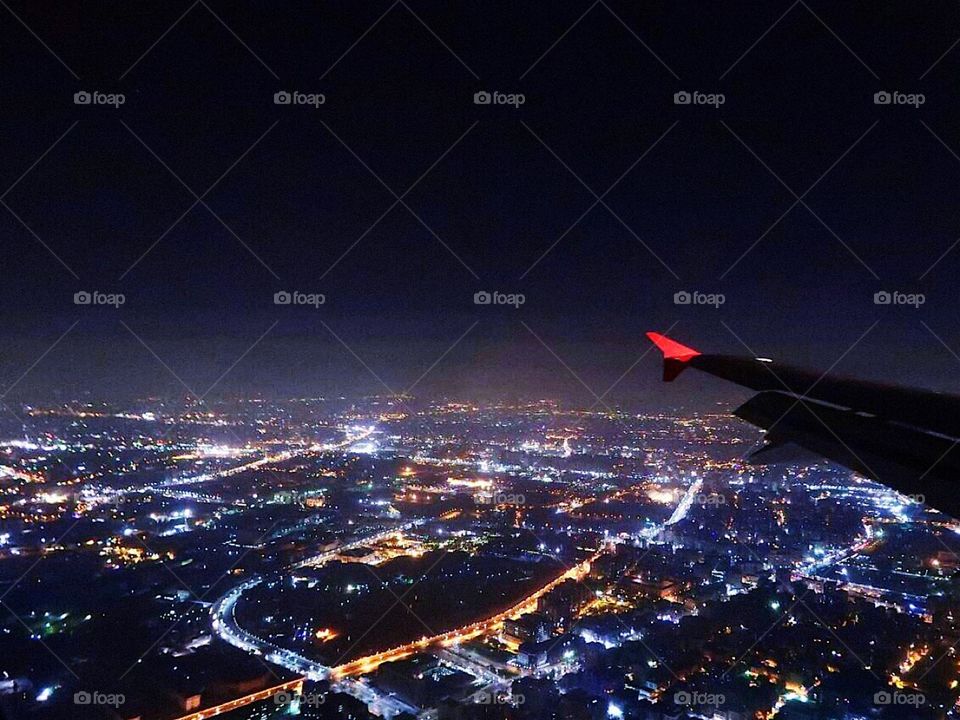 flying over cairo by night 