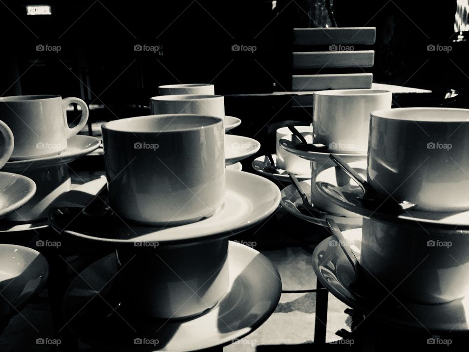 Cups been arranged 