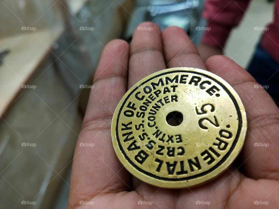 Bank coupon for money withdrawal 📸 Shot taken in Oriental Bank of Commerce, India.