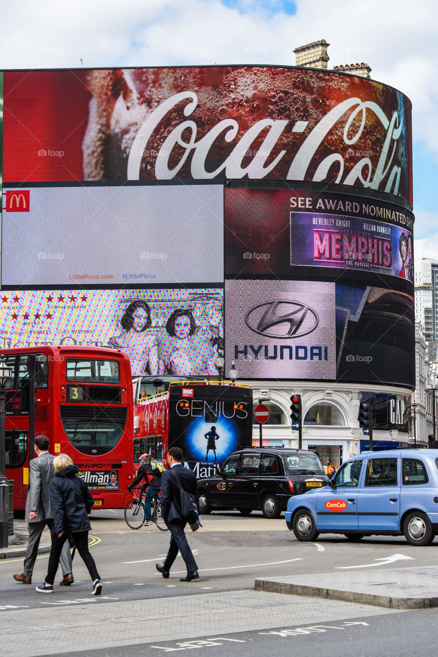 Piccadilly Circus in London England.