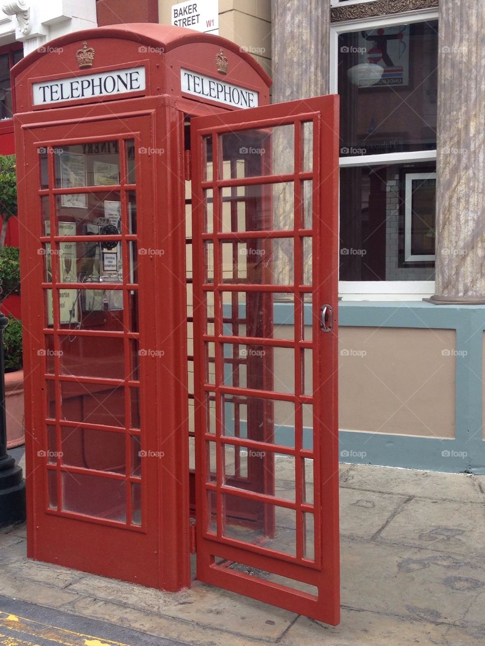 Public red telephone box