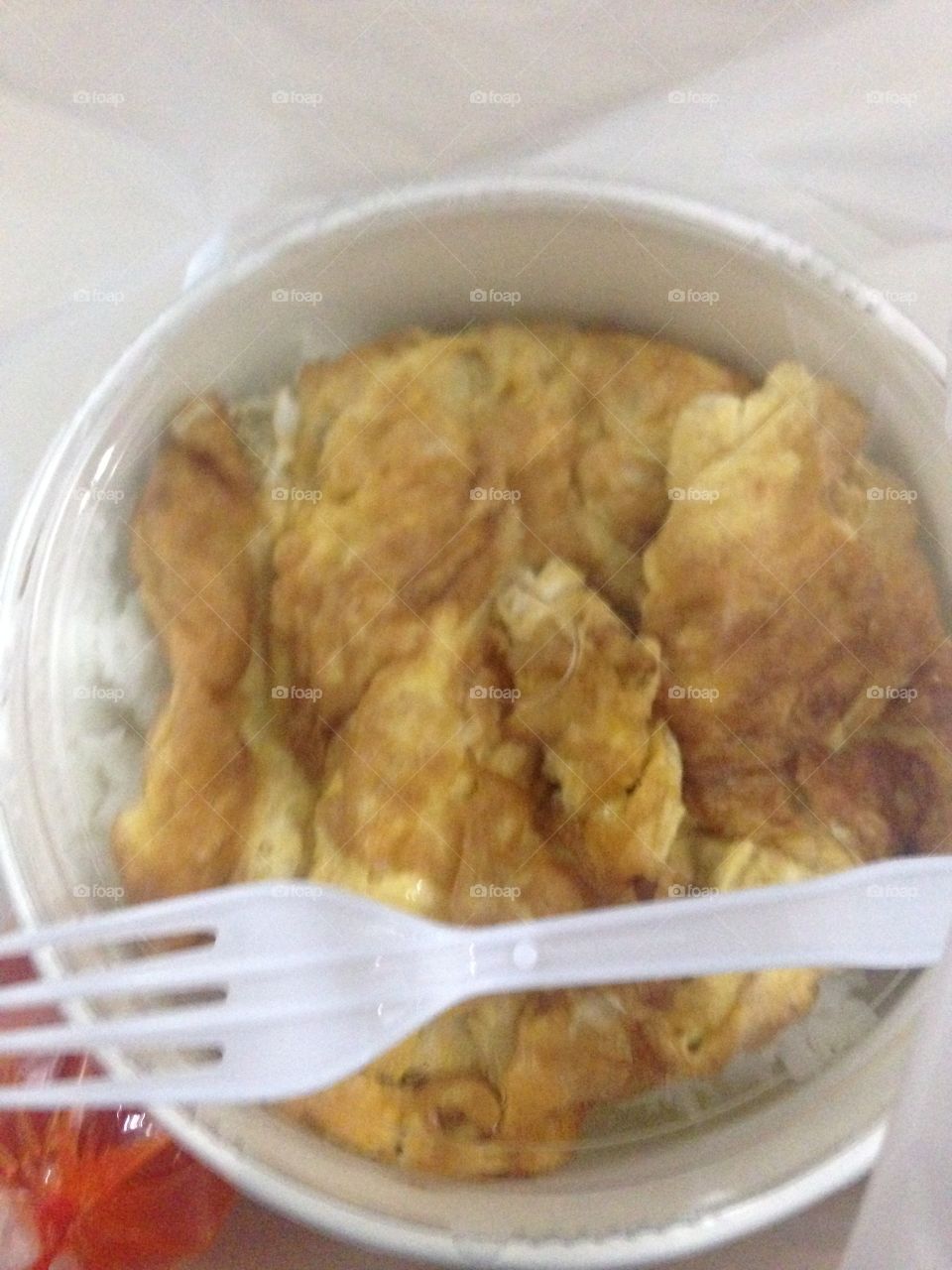 Omelette and rice are easy going to eat in Thailand my favourite food 