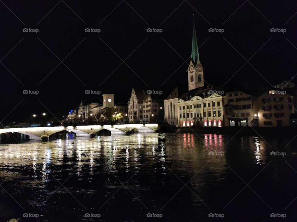 Zurich Switzerland by night