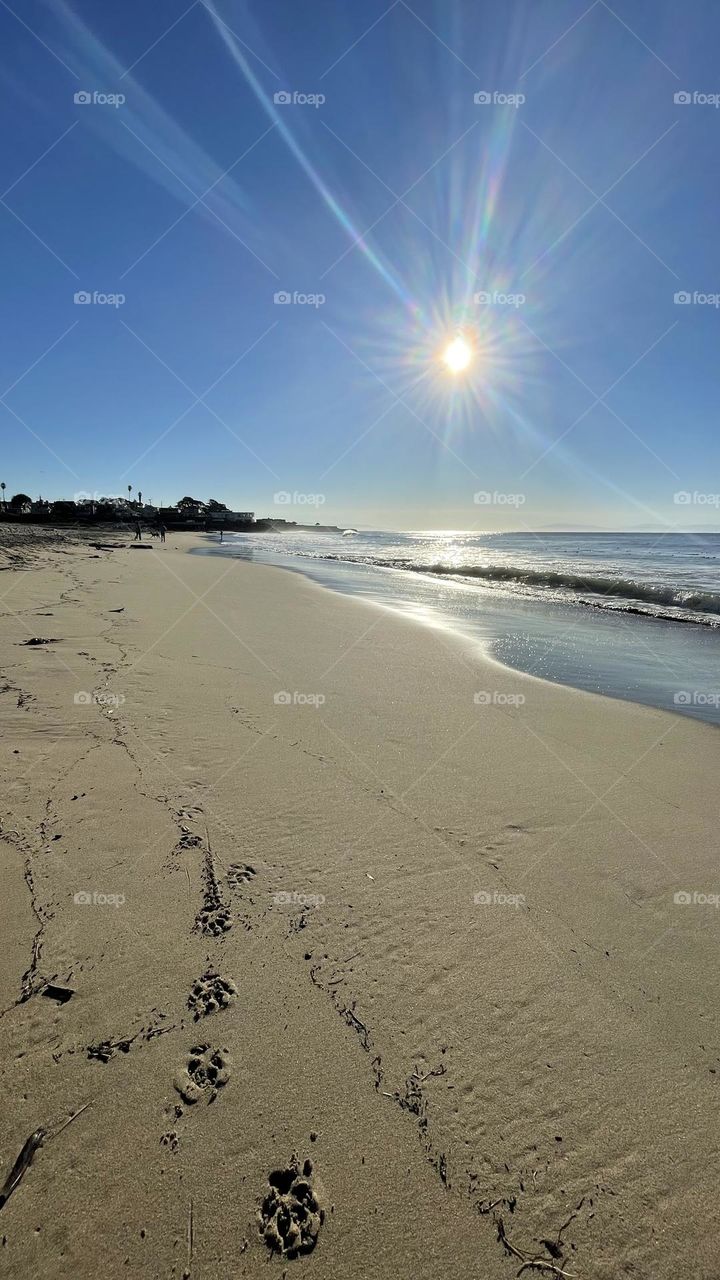 Quiet walk on the beach