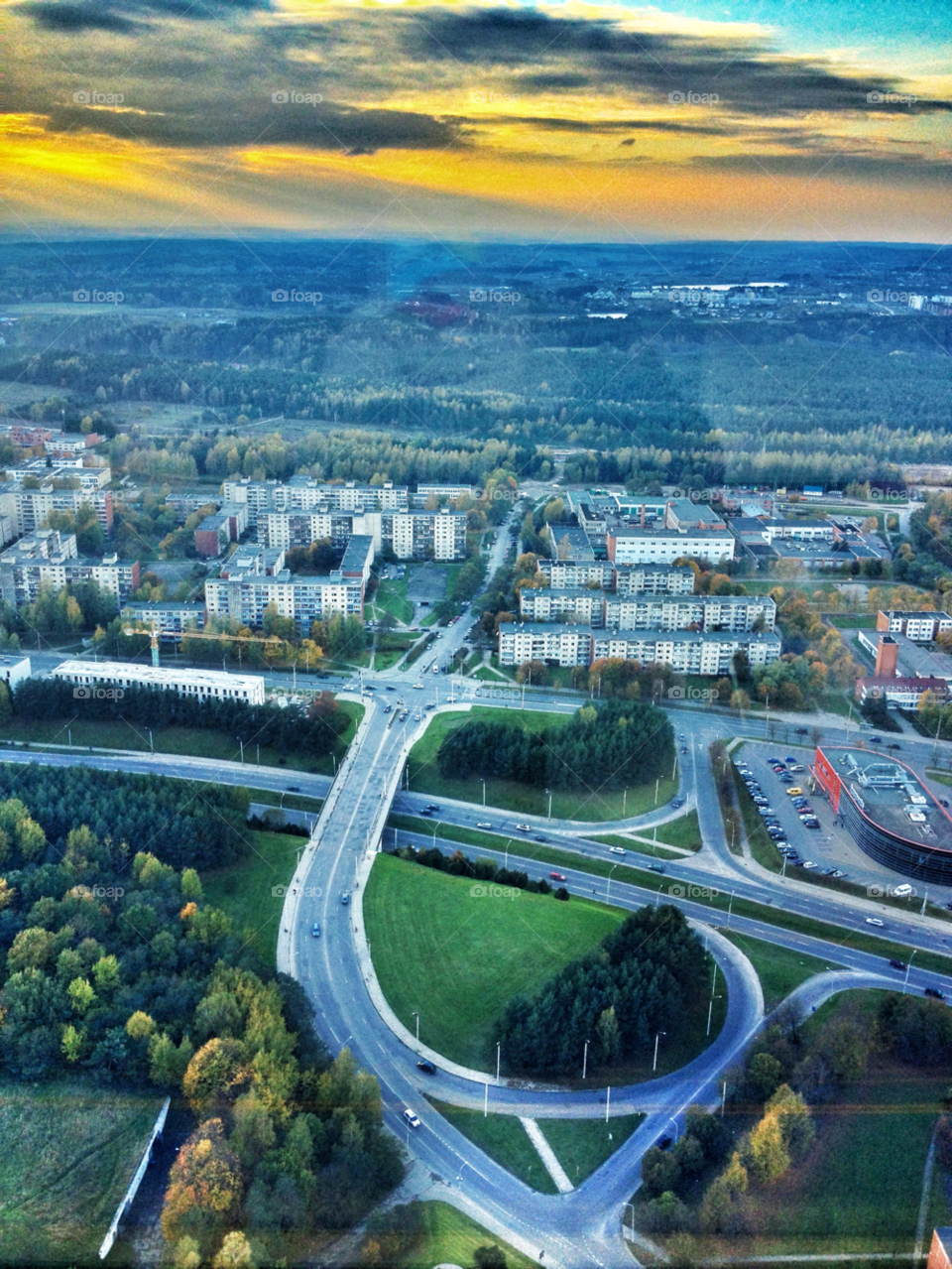 vilnius sky city view by penguincody