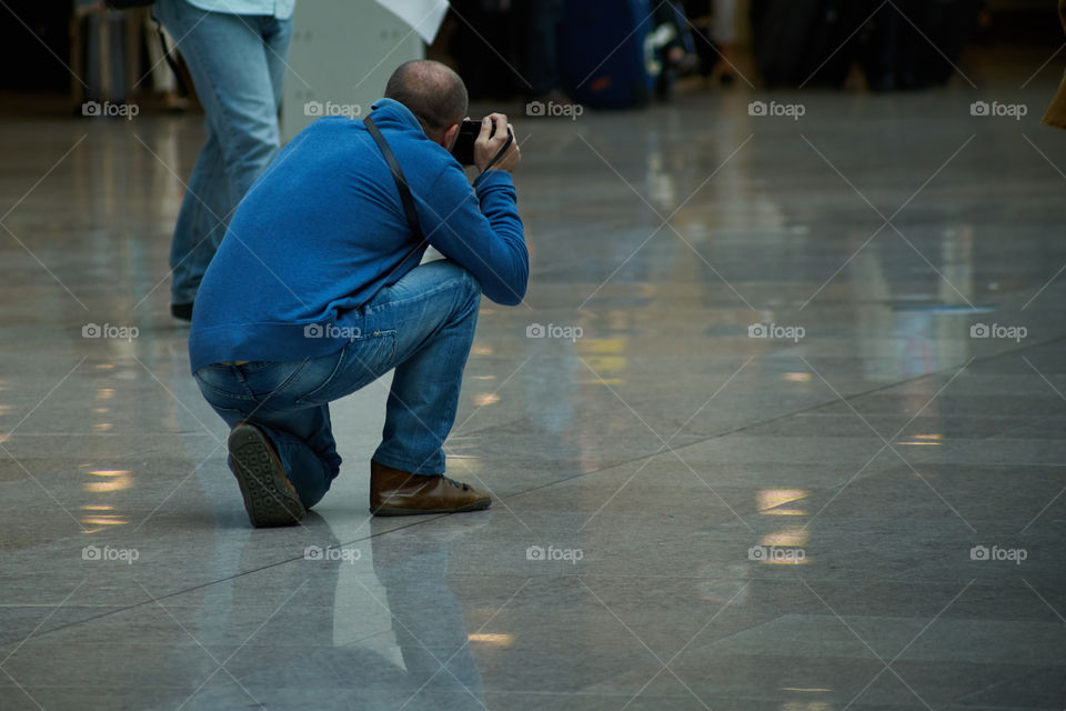 Photographing from a down angle