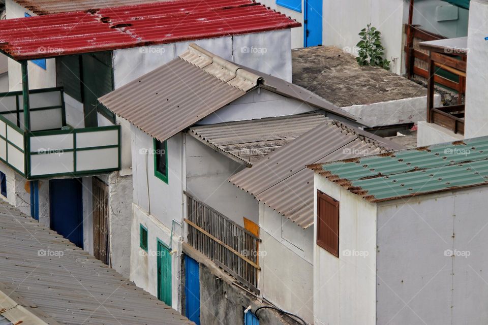 Colorful houses in a row on La Palma