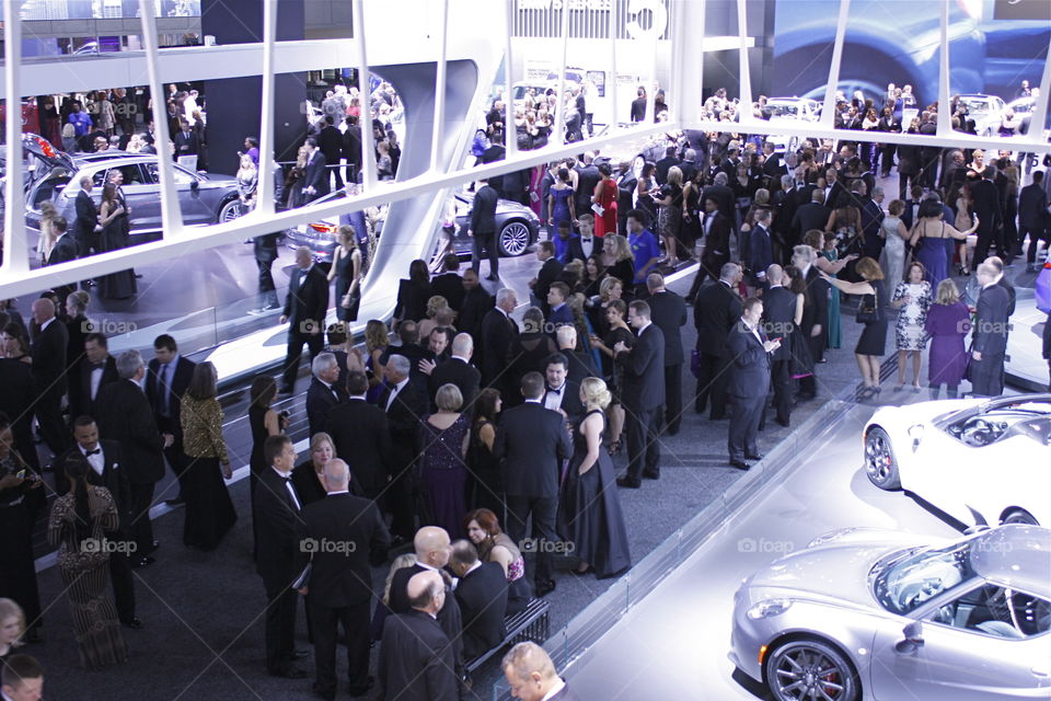 North American International Auto Show crowd on charity night. Taken in Detroit, Michigan, January 13, 2017.