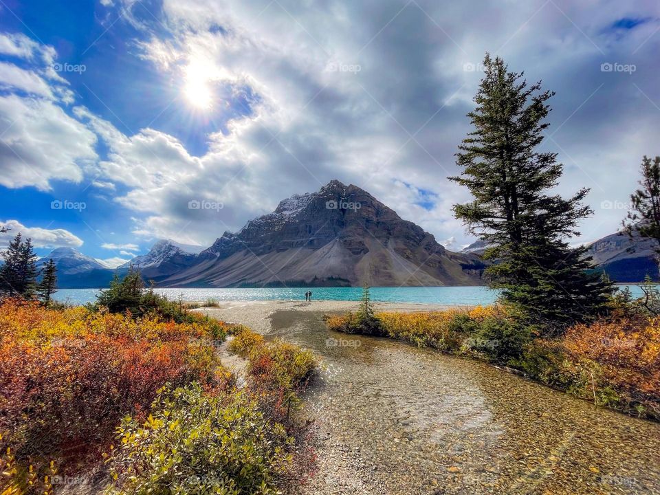 Autumn hike in the mountains 