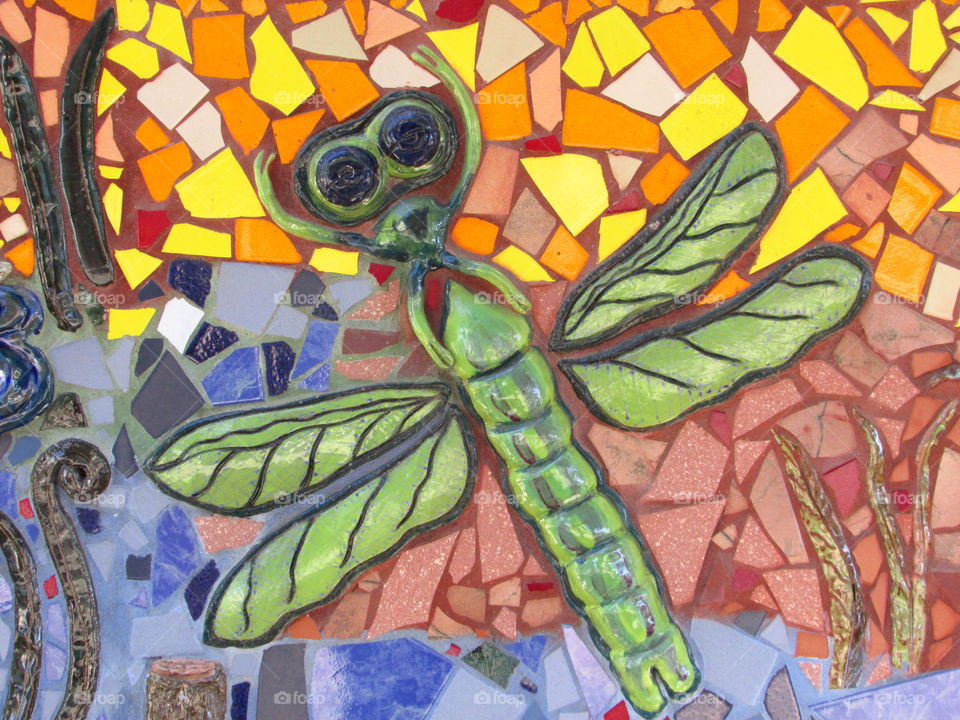 broken tile art work. out and about in downtown Sacramento taking pictures