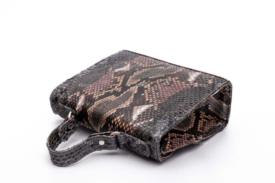 Bag made of python skin.  Handwork.