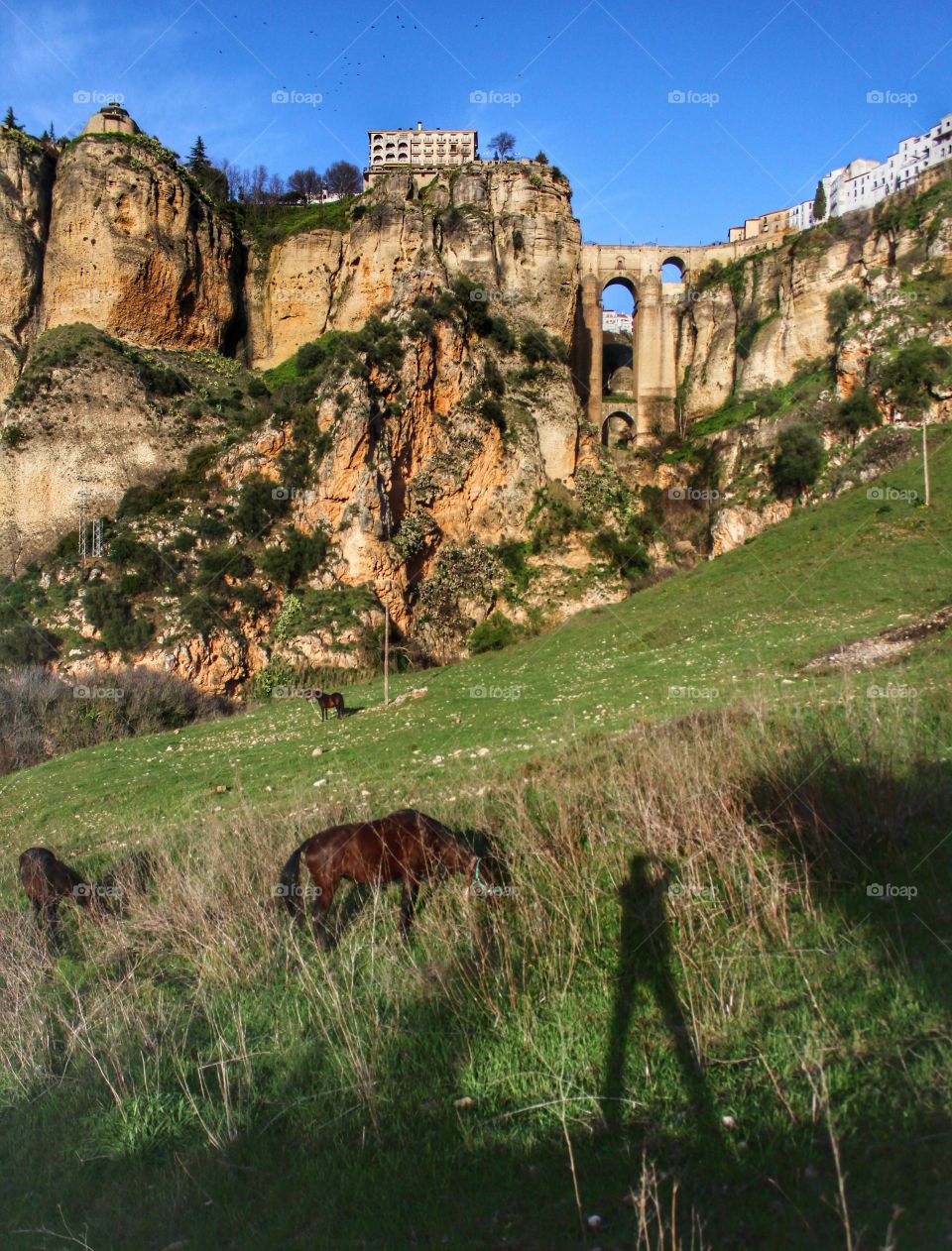 shadow of me taking picture in ronda Spain