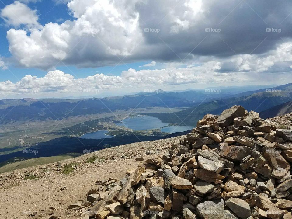 View of the lakes from atop of Mt. Albert, Colorado.