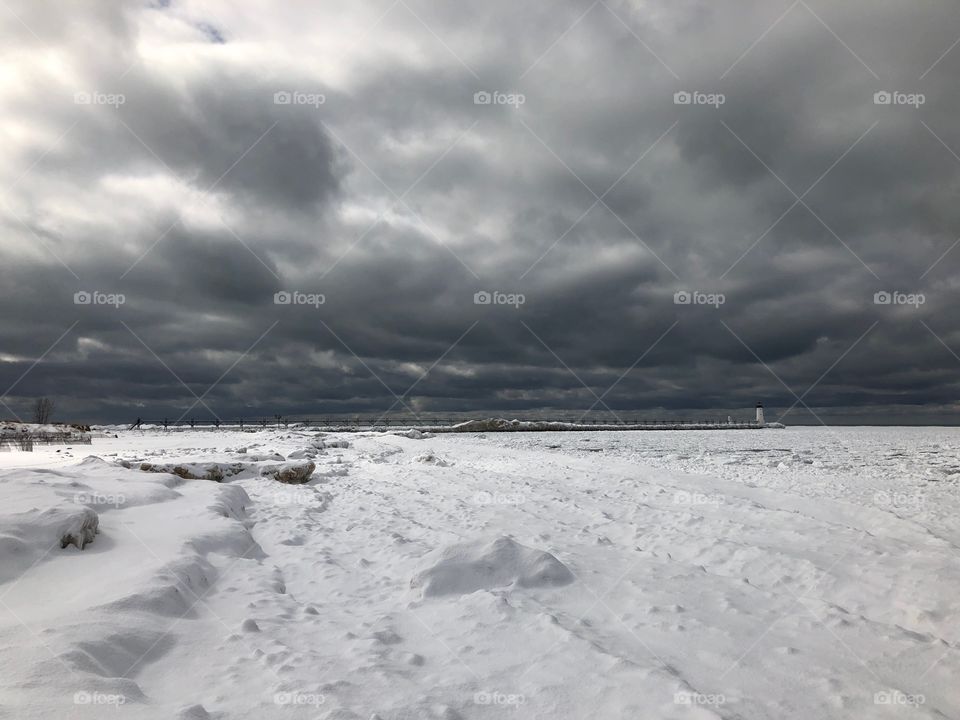 Lake Michigan frozen 