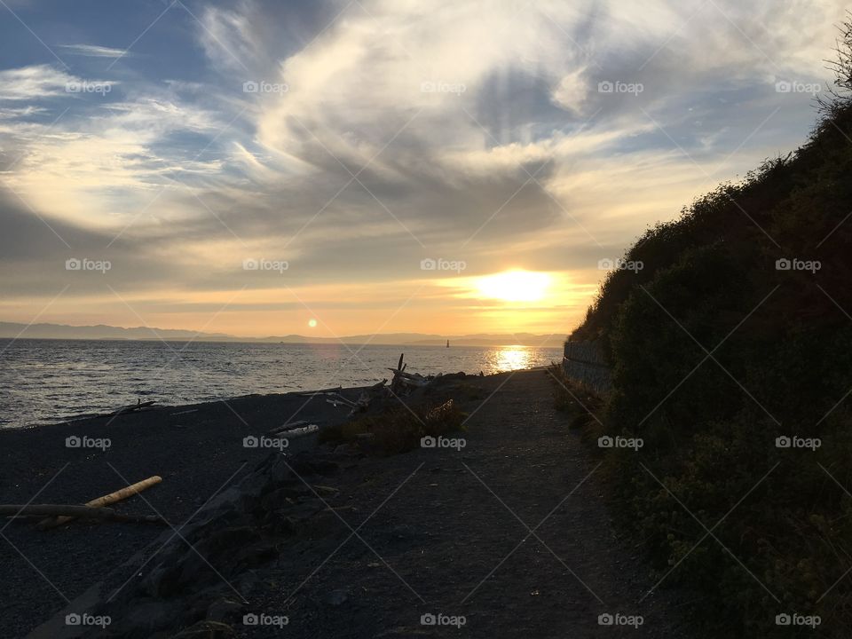 View of a sea against cloudy sky