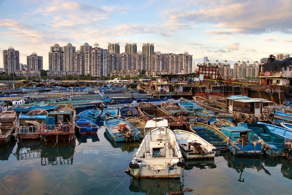 A port presenting beautiful view through water