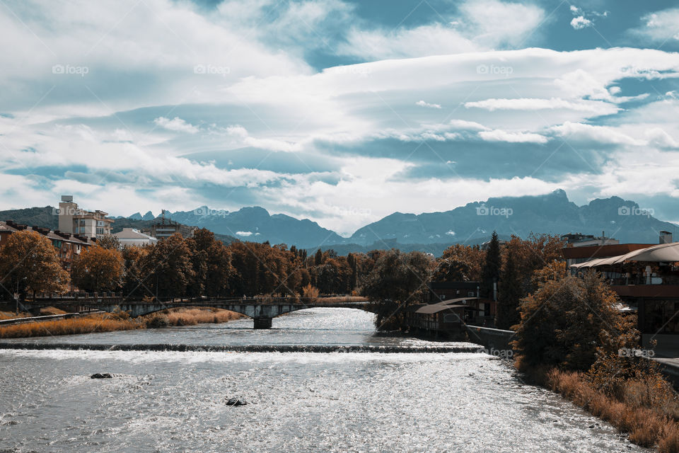 panoramic view of mountain and river