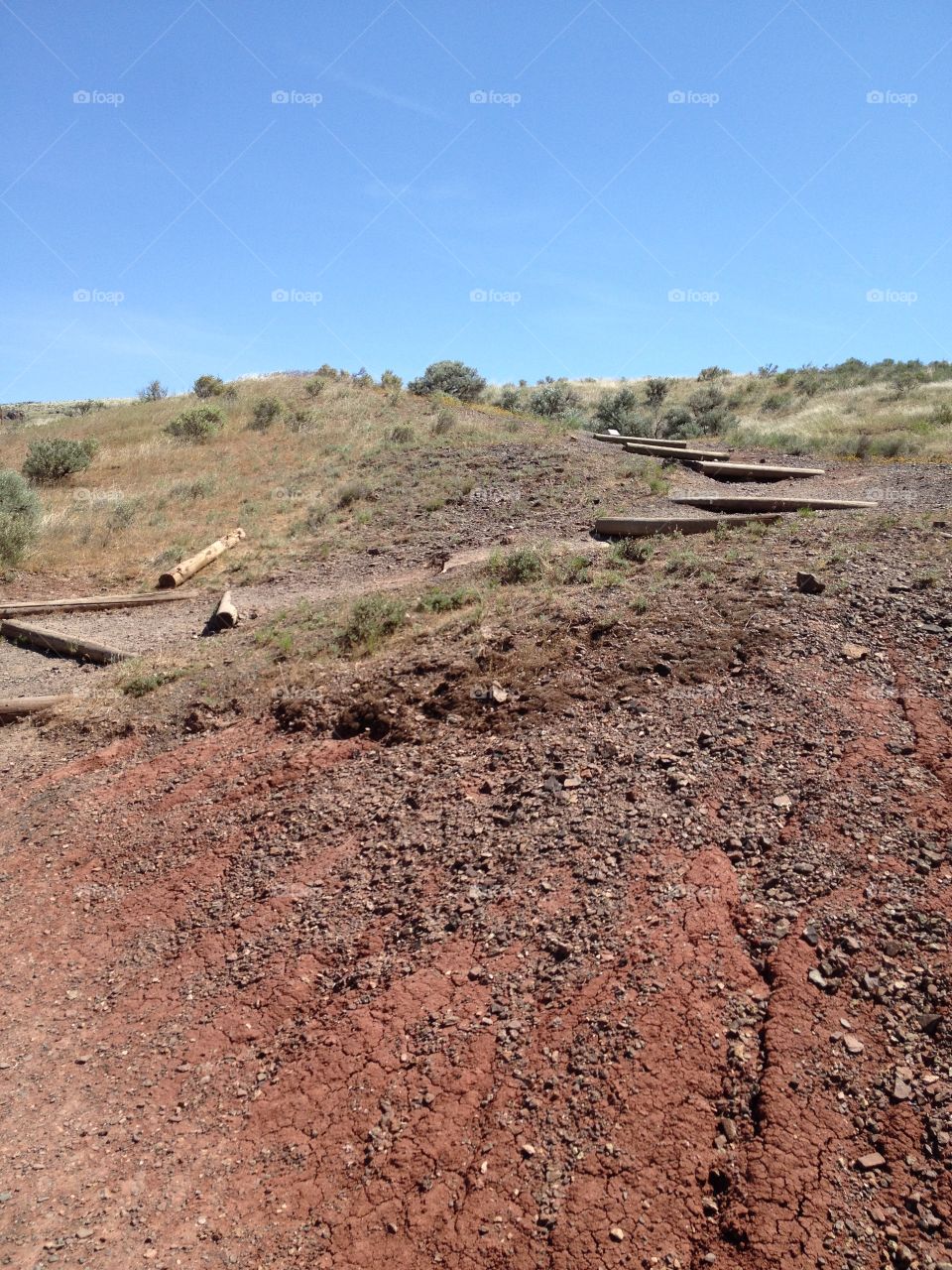 Hiking trail in painted hills of oregon