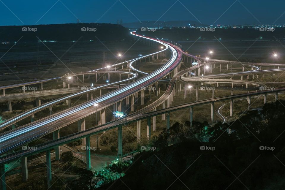 Beautiful highway night view scenery