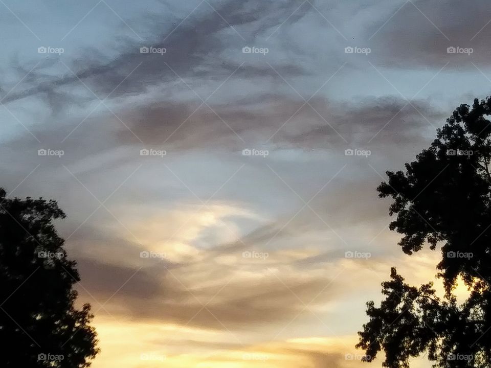 sunset coloring clouds