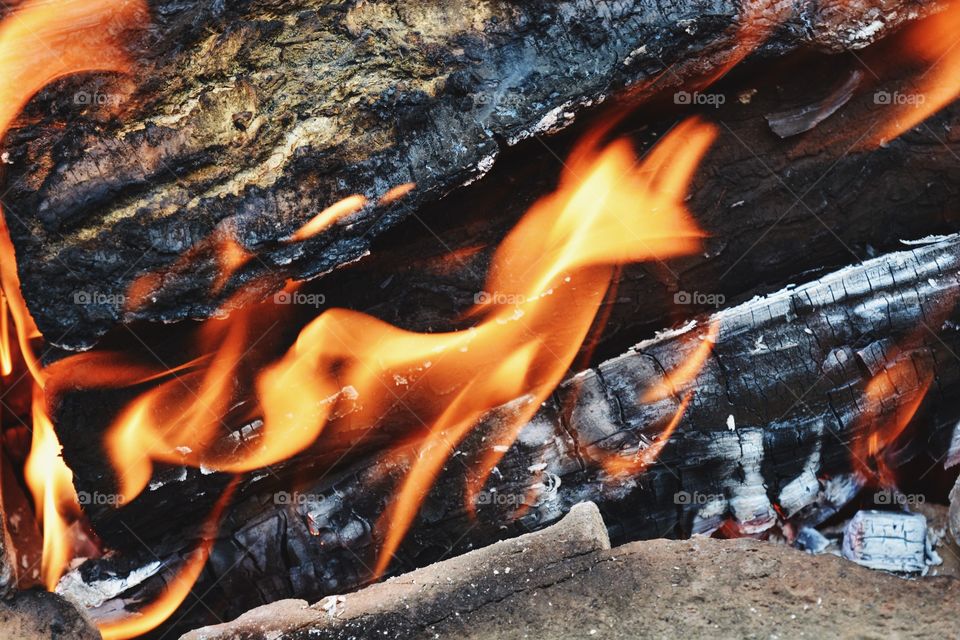 closeup of campfire