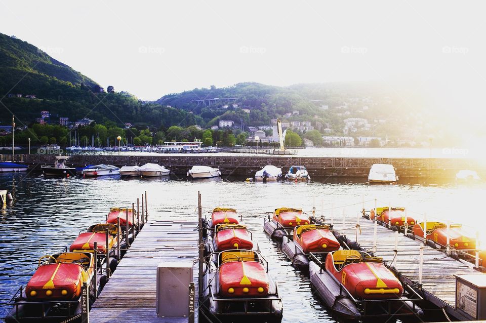 Boats at Italian lake Como