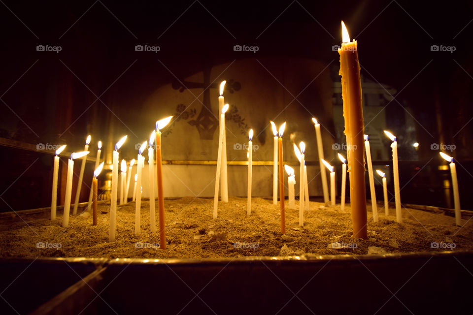 Prayer Candles Lights In The Church