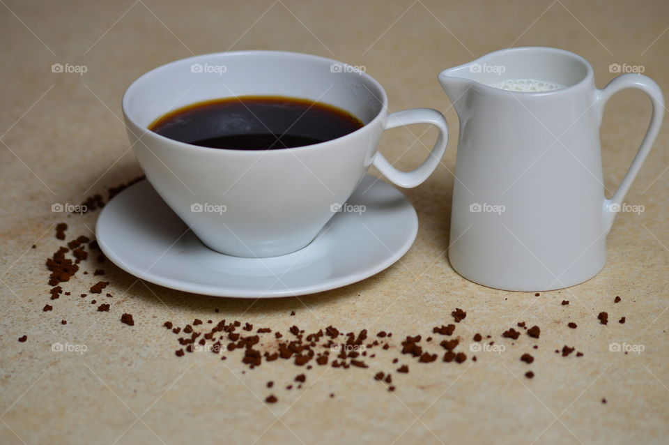 Instant black coffee