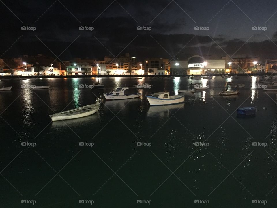 Charco San Ginés por la noche 