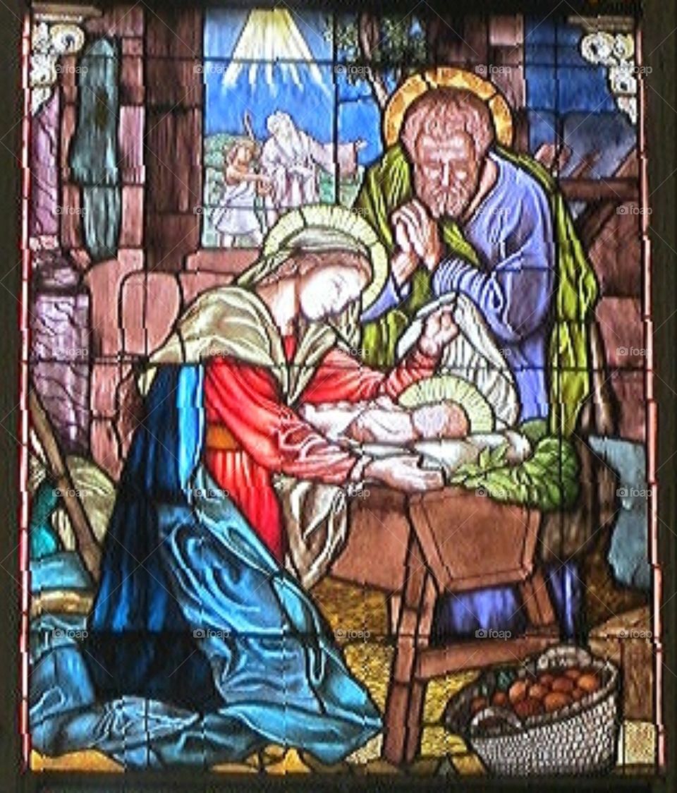 stained glass window in a church