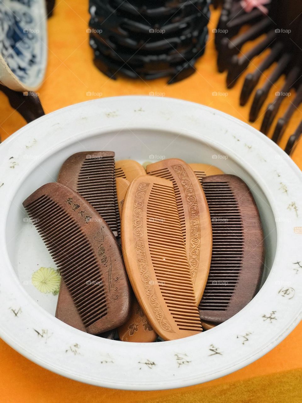 Wooden hair combs 