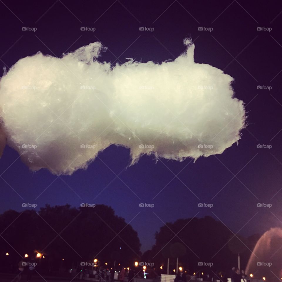 Evening cotton candy cloud