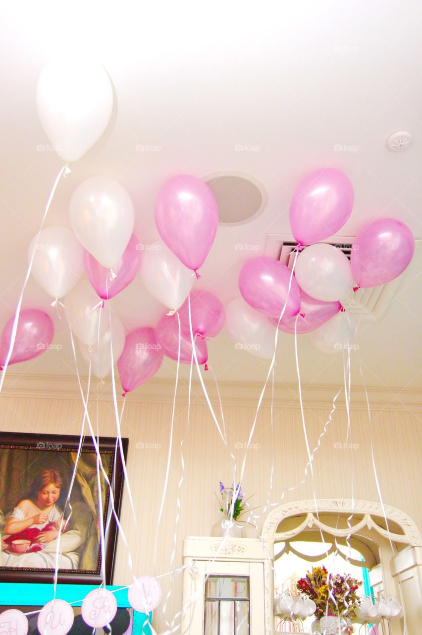 Balloons are flying up. Balloons are flying up