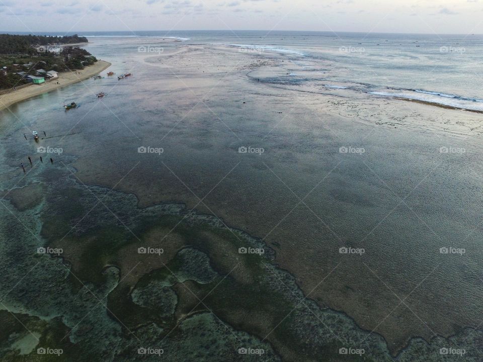 aerial view of the beach