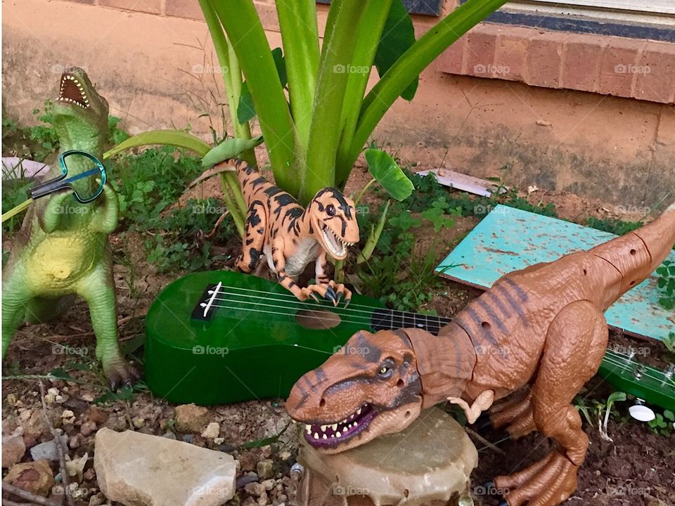 Dinosaur band, whimsical.