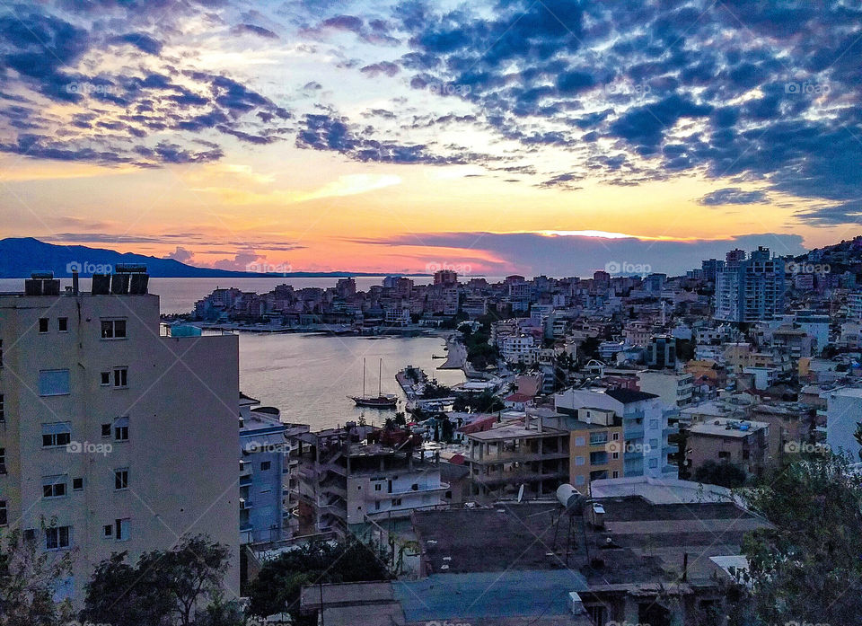 Evening in Saranda, Albania