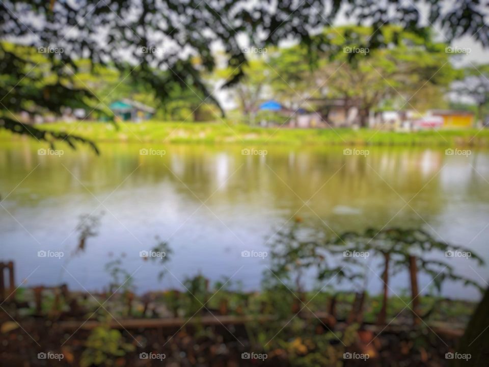 Defocused background abstract of beautiful river view
