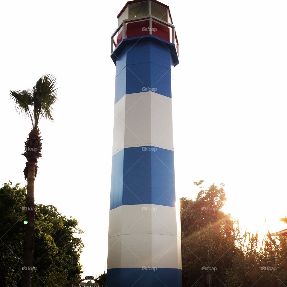 Lighthouse. Lighthouse in Kemah Texas at sunset 