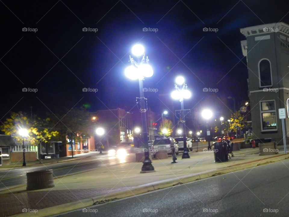 streetlights at night