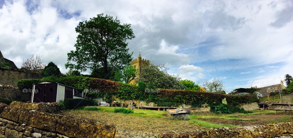 Village. Church