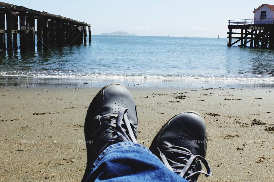 relaxing on a sunny day at the beach in San Francisco California
