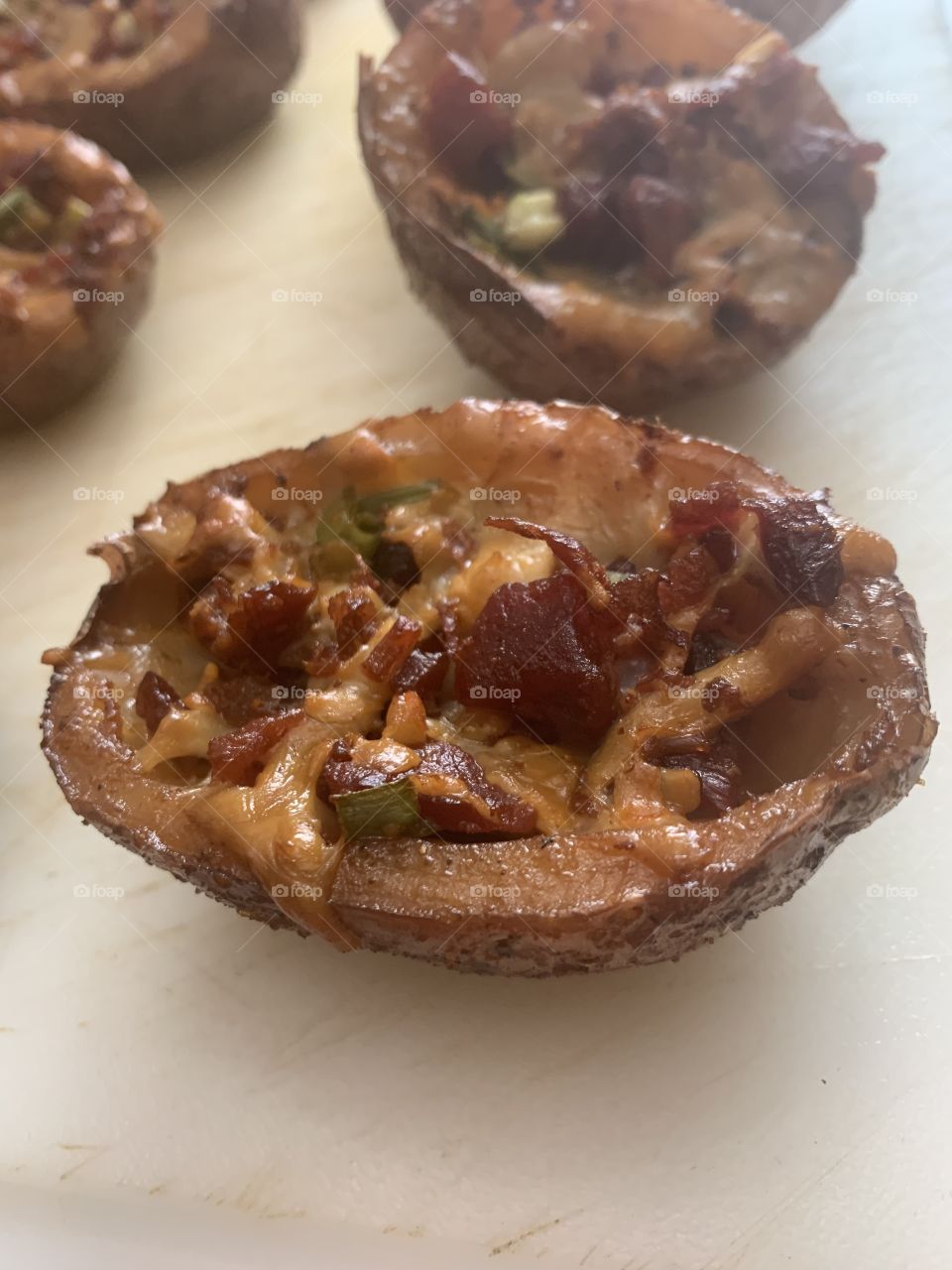 Smoked potato skins 
