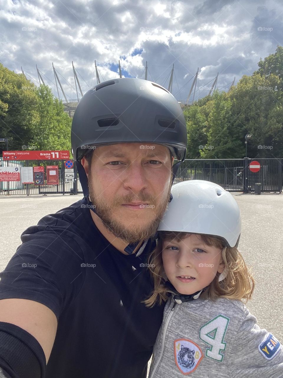 Rollerblading with my son