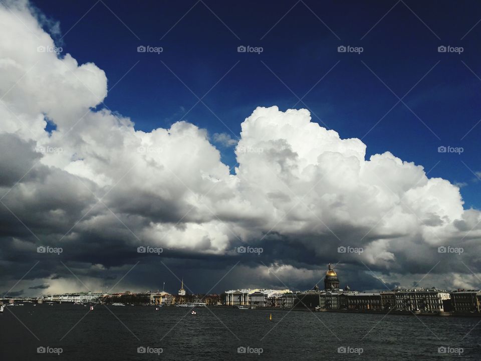 nature wild clouds sky blue white weather storm heaven view