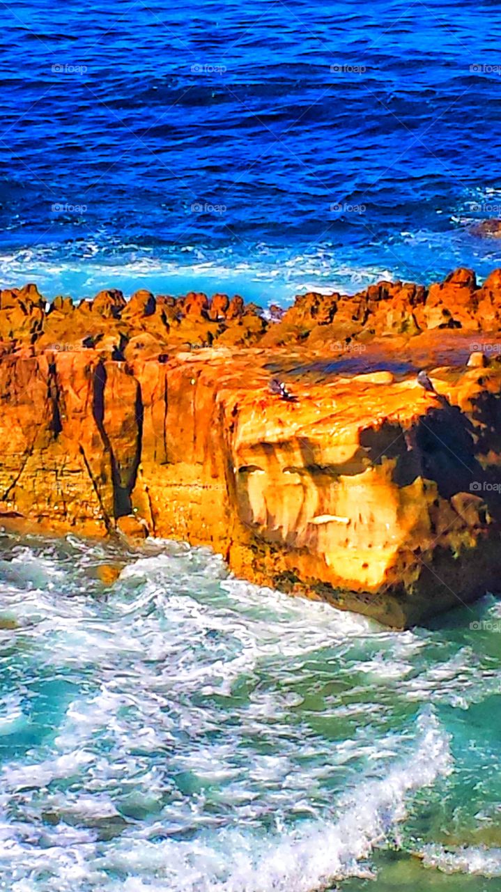 Beautiful Red Rock Cliffs. Red rock cliffs @ Hiesler Park in Laguna Beach